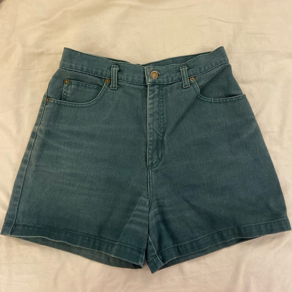 Teal high waisted shorts